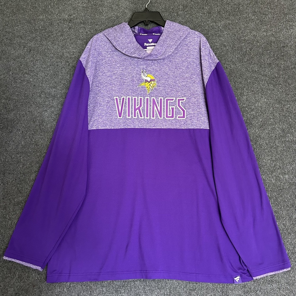 Fanatics Minnesota Vikings Iconic Marbled Clutch Hoodie Men's 3XL Long Sleeve